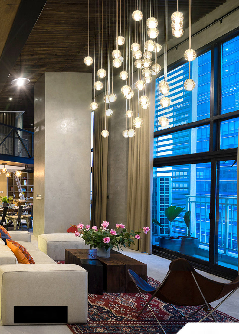 Spiral Multi-Light Crystal Bubble Chandelier For Large & Small House Lobby