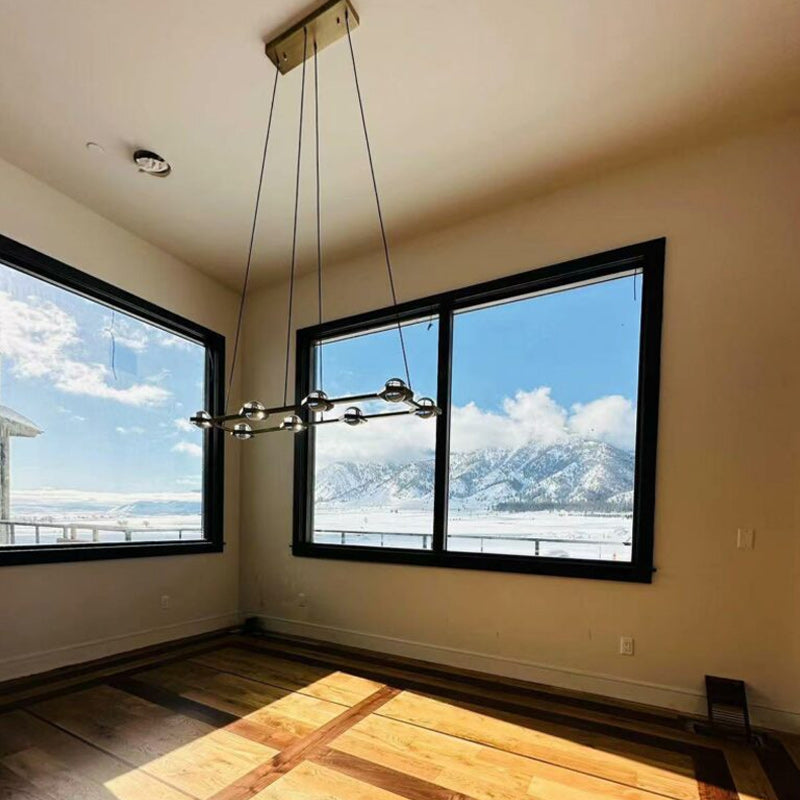 Planets Dining Room Rectangular Chandelier 54'' 72"W, Designer Lamp Fixture