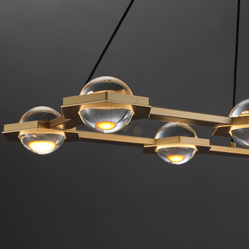 Planets Dining Room Rectangular Chandelier 54'' 72"W, Designer Lamp Fixture