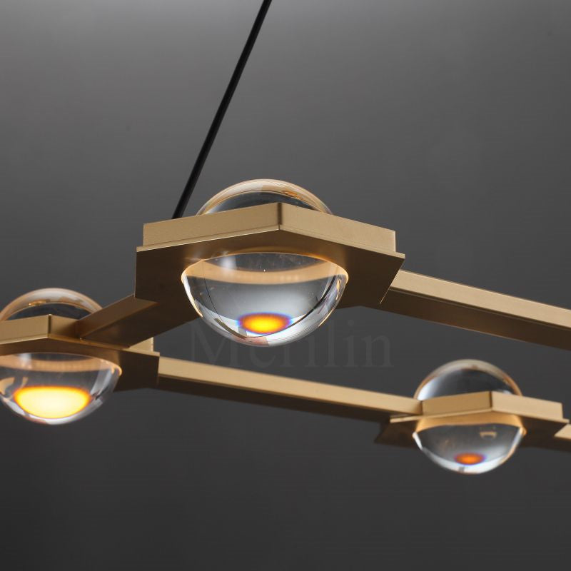 Planets Dining Room Rectangular Chandelier 54'' 72"W, Designer Lamp Fixture