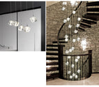 Ice Cube Transparent Crystal Chandelier For High Ceiling And Large Entryway