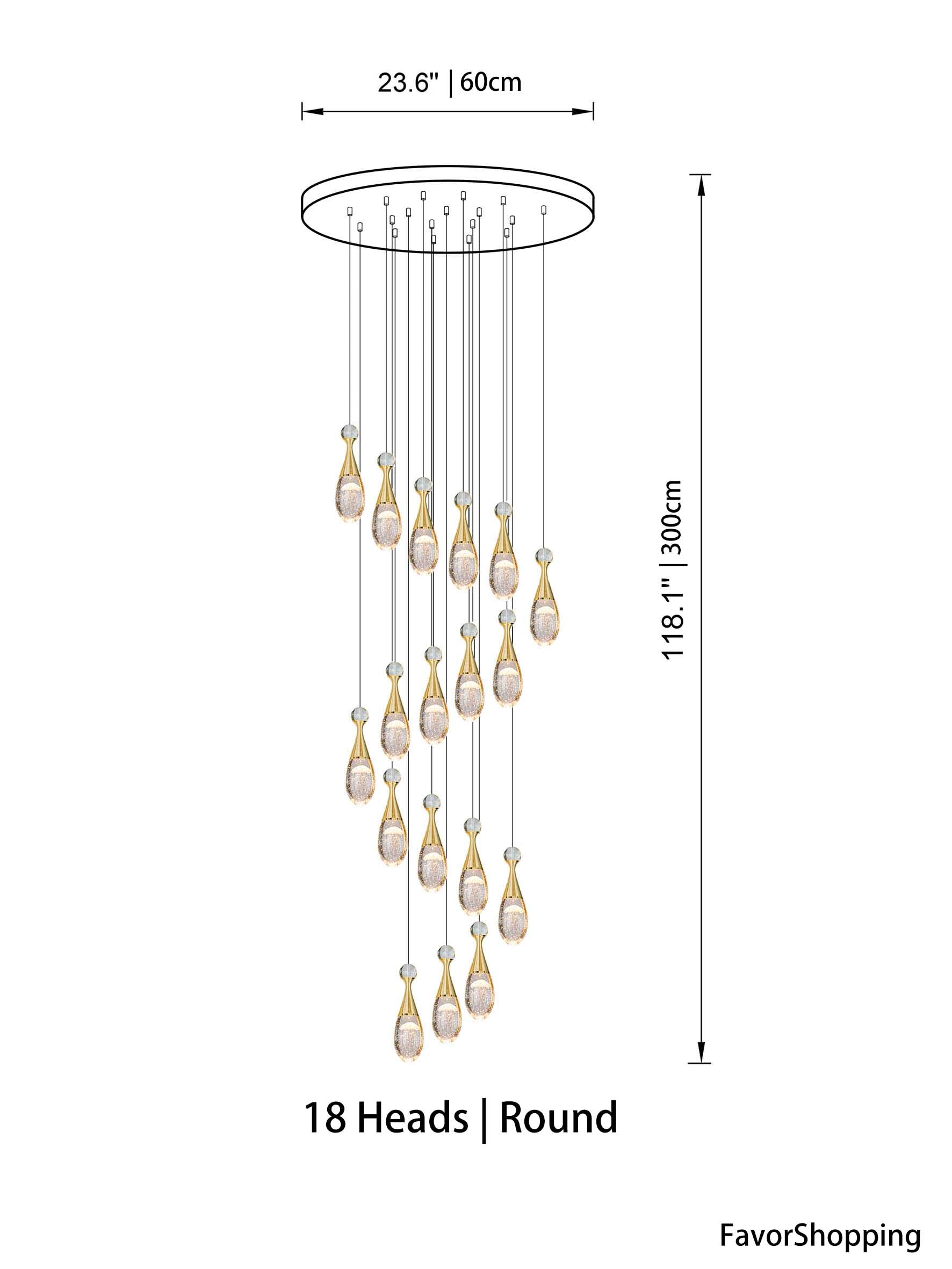 Raindrop Crown Jellyfish Crystal Chandelier for 2 Story Foyer and Hotel Lobby